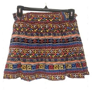Aztec print mini skirt